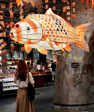 Фонарь 春节鲤鱼灯笼景区挂件金鱼花灯民族文化手工彩灯锦鲤鱼灯非遗元宵 Kong Yacheng