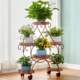 Movable European iron fixed flower stand for balcony living room rack indoor storage shape rack pothos hanging orchid rack