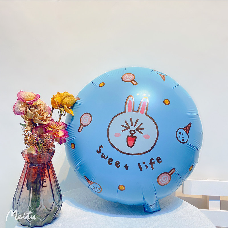 Cartoon birthday balloon decoration scene layout female treasure boy baby aluminum film balloon one-year-old dress up background wall