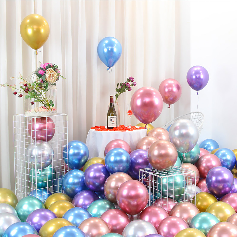 Metal balloon birthday decoration scene layout housewarming opening children's first birthday party engagement balloon high-level sense