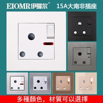 15A large South African standard Indian socket round hole 86 type switch socket panel wall power three-hole round hole socket