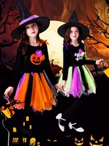 Halloween childrens costumes female girls princess dress witch witch witch cosplay masquerade party costume