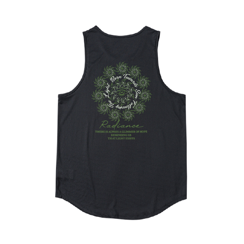Xut Born to Face the Sun, American-Style Printed Sleeveless T-Shirt, Summer Fitness Loose Vest