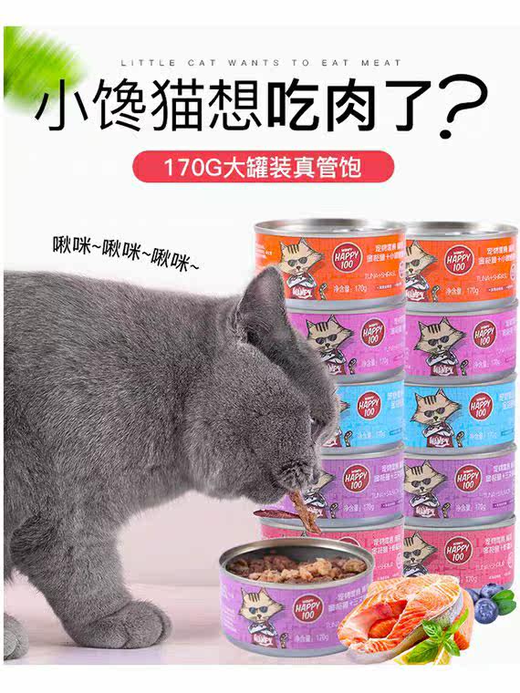 Cat Canned Naughty Kitty Snacks Staple Food Jars 170g12 Young Cat Fatter Nutrition Wet Cat Food Whole Boxes