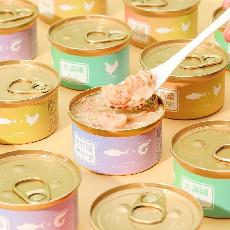 Small Peat Cat Snacks Cat Canned Pet Nutrition Fatter Calcium Kitty Cat Wet Grain Chicken Soup Mixed Cans 80g * 12 cans
