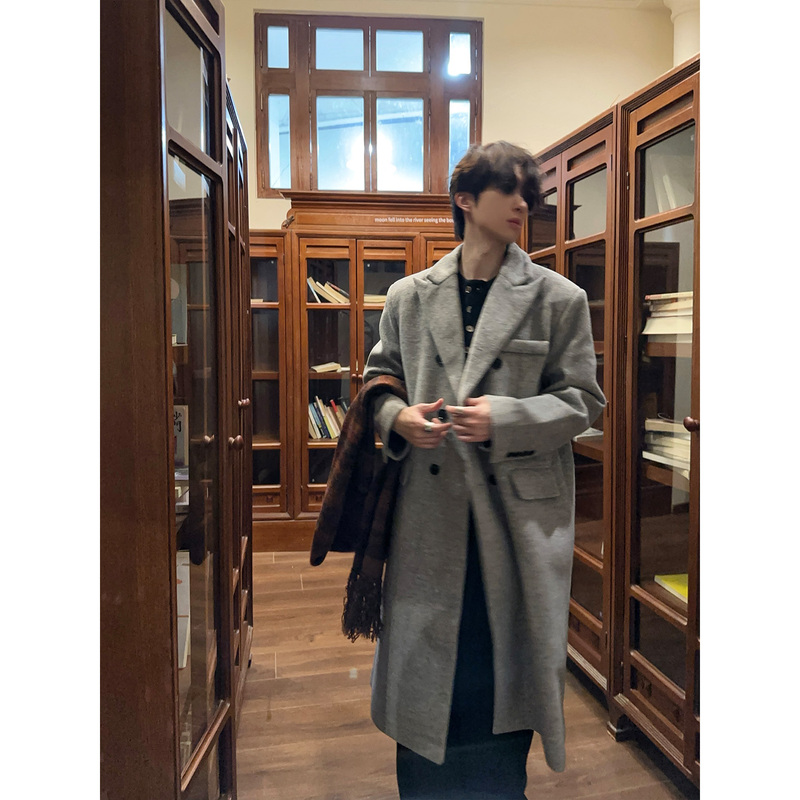 Dig1 Club【Chopard Gray Tone】Luke Style High-Sense Woolen Coat for Men and Women, Winter Loose Jacket Dig1 Club【Chopard Gray Tone】Luke Style High-Sense Woolen Coat for Men and Women, Winter Loose Jacket