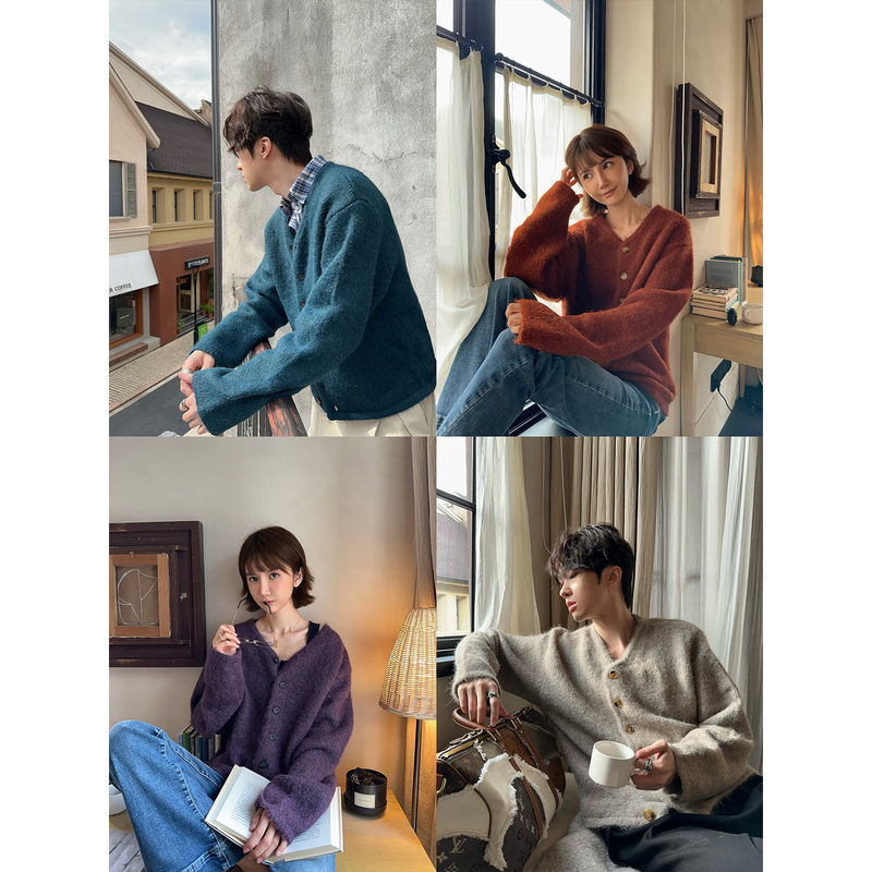Dig1 Club【Colorful Autumn and Winter】Retro Vintage Style Wool Blend Solid Color Knitwear for Men and Women Autumn and Winter Sweaters Dig1 Club【Colorful Autumn and Winter】Retro Vintage Style Wool Blend Solid Color Knitwear for Men and Women Autumn and Winter Sweaters