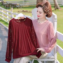 Mother summer clothes 2021 early spring new middle-aged womens Mothers Day middle-aged coat elderly spring clothes base shirt