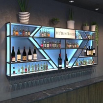 Bar Wall Wine Rack Wine-смонтированный Торговый Красный Пивной Кабинет Ironlighting Show Shelf Restaurant Creative Multilayer