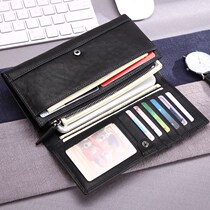 Wallet Mens Soft Leather Wallet Mens Bill Clips Money Clip Men Business Wallet Long Money Clip Handbag
