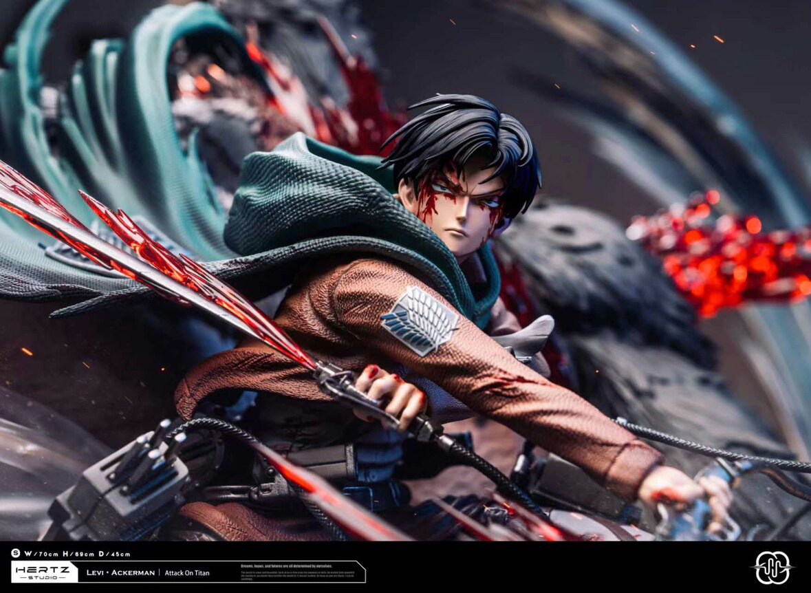 Hertz Studio Attack on Titan Levi Ackerman VS Beast titan Resin