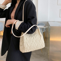 Net red ins Super fire leisure tide bag female 2021 New Korean fashion woven versatile shoulder crossbody bucket bag