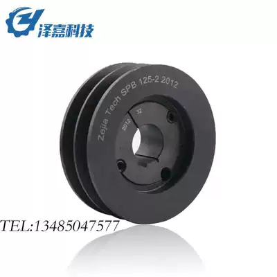 Ze Jia European standard pulley SPB125-02-2012 Motor V-shaped double sink cast iron pulley with cone sleeve