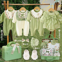 Newborn Son Meet Face Gift Baby Clothes Gift Box Suit Delivery Upscale Full Moon 100 Days Female Baby Gift Spring Summer