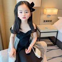 Girls dress 2021 summer new Korean version of the big childrens fashion net red pleated strapless princess skirt tide