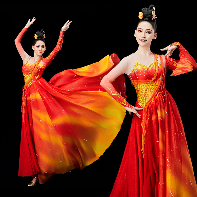 🐉震撼登场!新款龙服舞龙舞狮大气开场舞大摆裙男女腰鼓打鼓服,带你穿越古今的华丽盛宴💃🕺-民族服装/舞台装-淘宝好物网