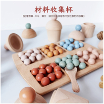 Rigi Au Color Sorting Clips Beads Kindergarten Early Teaching Aids Rainbow Cupcakes Children Over Home Toy Wood