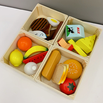 American Original Single Emulation Wooden Chicechele Cake Food Suit For Lunch Tea Over Home Children Cook Toy Women