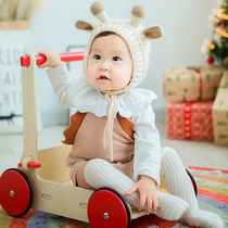 German sebra infant child walkway trolley baby walkway teaching wagon 1-3-year-old wooden cart toy