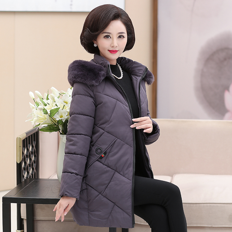 景绪景绪棉衣女中长款洋气妈妈冬装新款棉袄外套中年加厚羽绒棉服