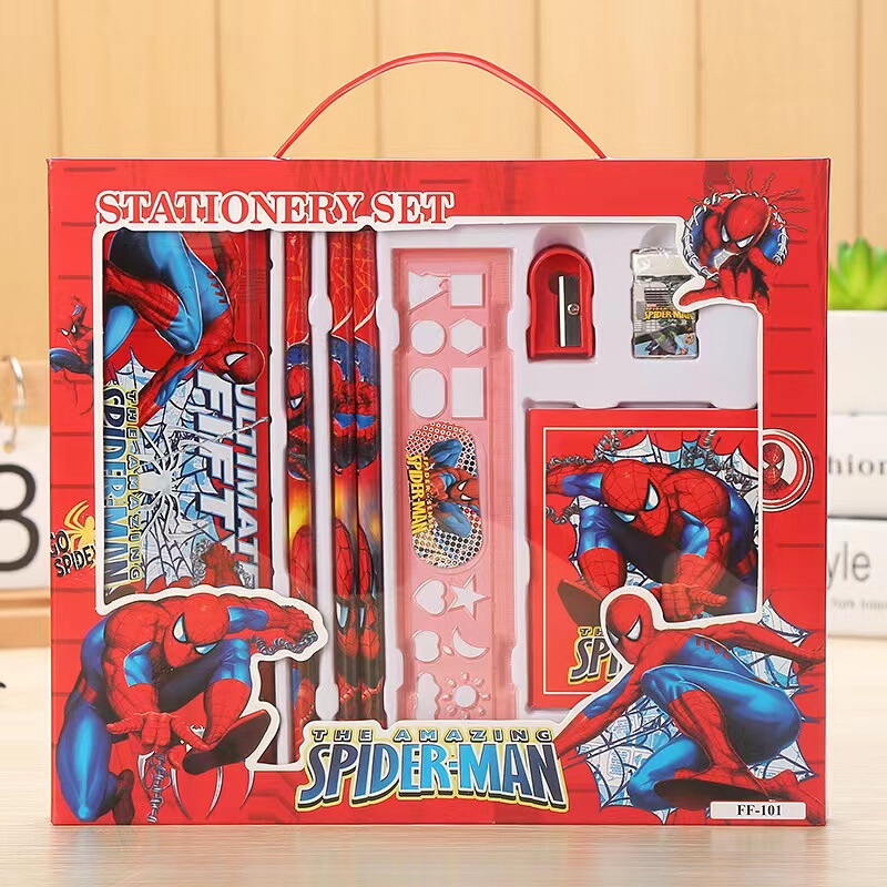 Children's Spider-Man Stationery Gift Set Student Spider-Man School Supplies Set Prize Ruler Pencil Boy