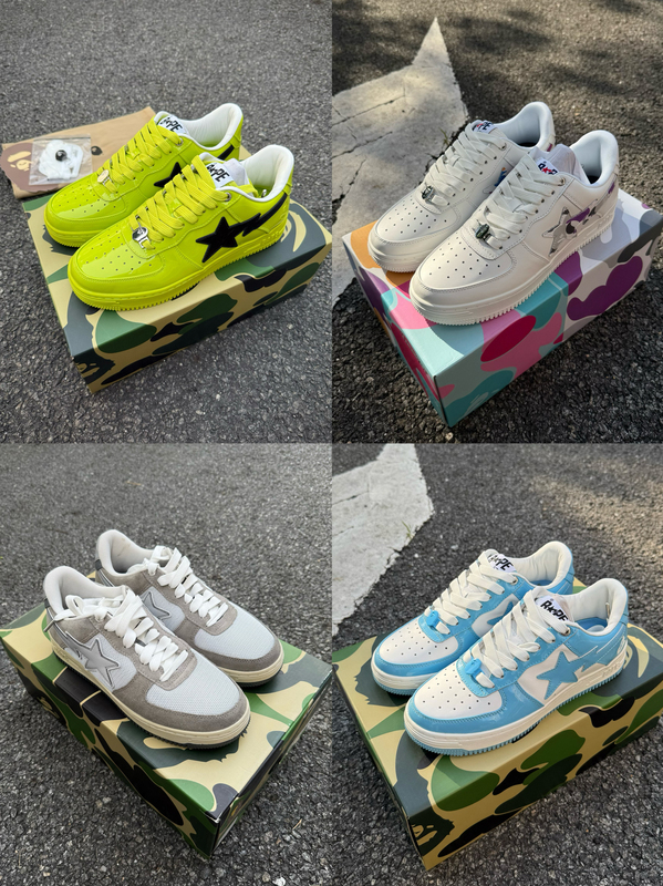 [Special Offer in Stock] Bape Sta Sk8 Patent Leather Low-Top Abc Camouflage Us Region Limited Collection