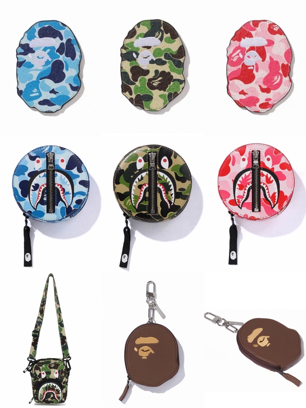 [in Stock] Bape Abc Camo Ape Head Shark Camouflage Coin Purse Card Holder Crossbody Bag Discount Collection