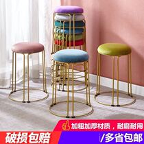 High round stools dining chairs dining tables and stools modern soft noodles high stools restaurants home non-slip European plastic benches