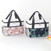 Large Capacity Lunch Box Carry-on Leather Film Waterproof Anti-Oil Lunchbox Lunch Box Outdoor Office Worker Insulation With Dinner Bag