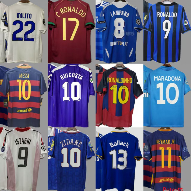 Retro Football Jersey Santos Neymar Ac Ronaldo Campbell Kaká Short-Sleeved Jersey Retro Football Jersey Santos Neymar Ac Ronaldo Campbell Kaká Short-Sleeved Jersey