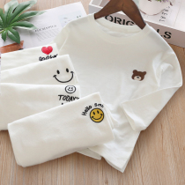 Girls beat the shirt 2022 new Han - style girl cartoon embroidered blouse boys with long sleeves