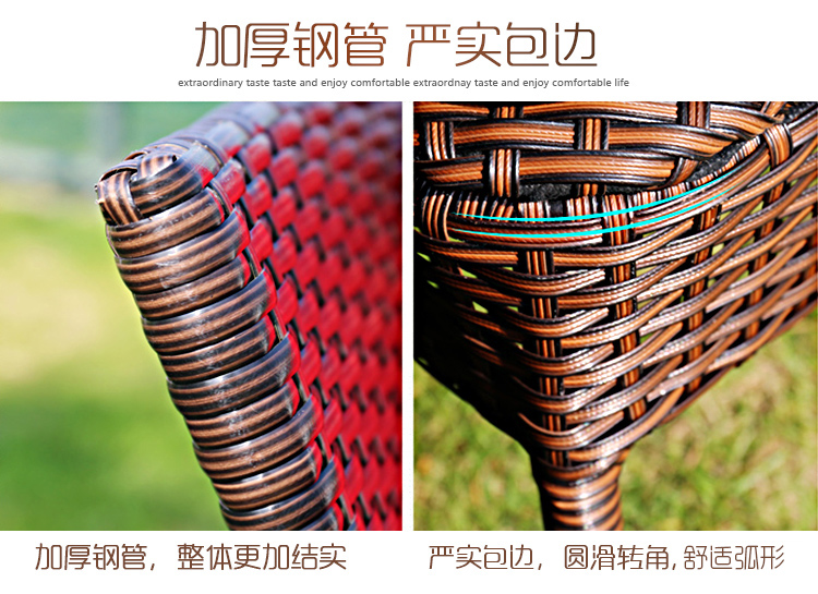 Ngoài trời ban công vườn ghế wicker năm mảnh vườn mây đồ nội thất giả mây bàn ăn bàn tròn giải trí ghế