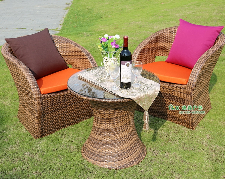 Bàn ghế mây sáng tạo nội thất ngoài trời một bàn sáu ghế kết hợp ghế mây ban công bàn ghế sân sau ghế mây ghế ngồi ngoài trời