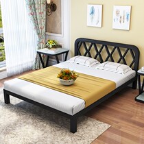 Wrought iron bed Simple modern economy rental room Iron bed frame Double 1 8 meters 1 5 single 1 2m simple iron bed