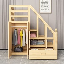 Customized ladder solid wood steps step cabinet bookshelf storage bed side cabinet mobile ladder stool dual purpose balcony with drawer