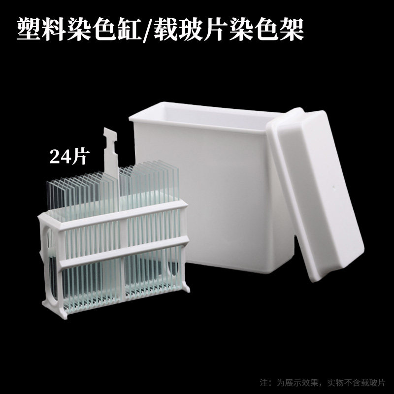 塑料染色缸 载玻片染色架 24片染色缸 24片染色架白色 抗原修复盒