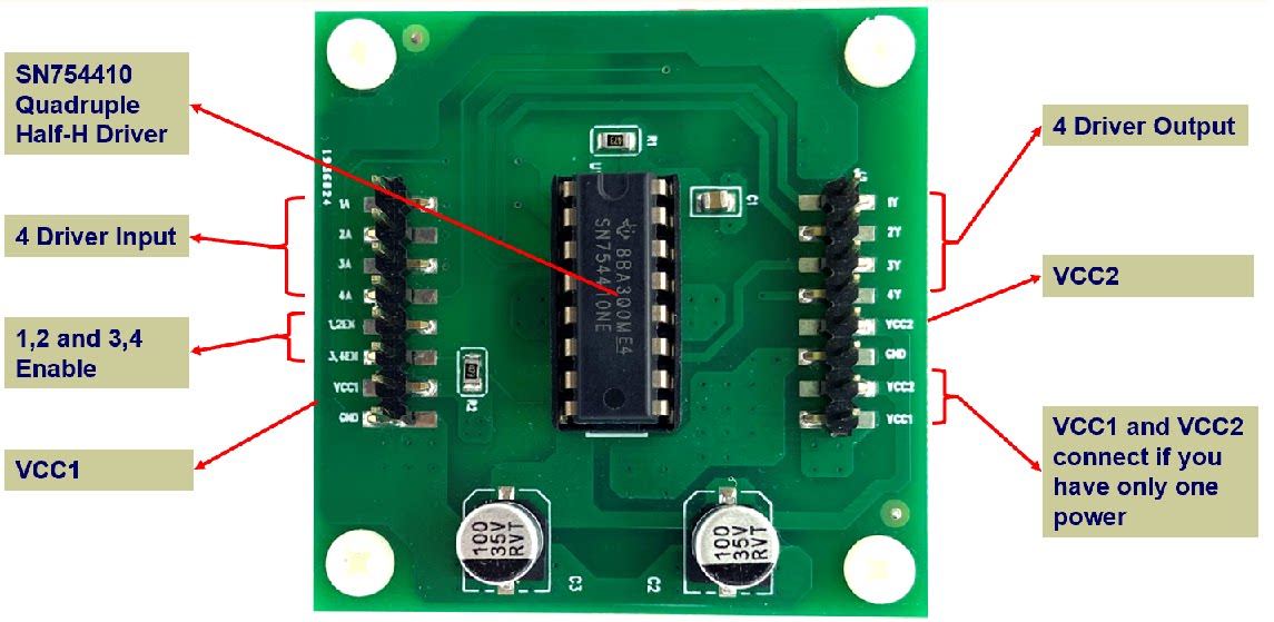 SN754410 motor control board stepping brushless motor control board