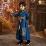 Зимнее ханьфу для мальчиков, детский пуховик, китайский стиль, увеличенная толщина