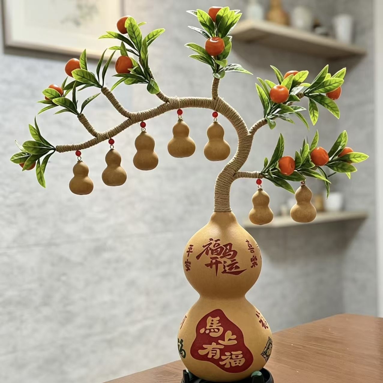 Cây Tài Lộc Hồ Lô Tự Nhiên Mã Thượng Hữu Phúc — ảnh phụ 2
