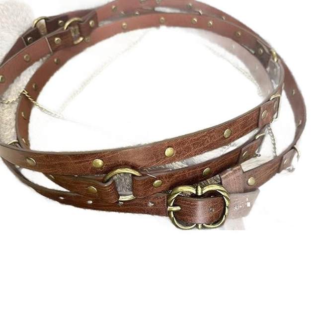 Retro Waistband Viking Pirate 2-Piece Set Multi-Layer Body Chain Belt Punk Cosplay for Men and Women