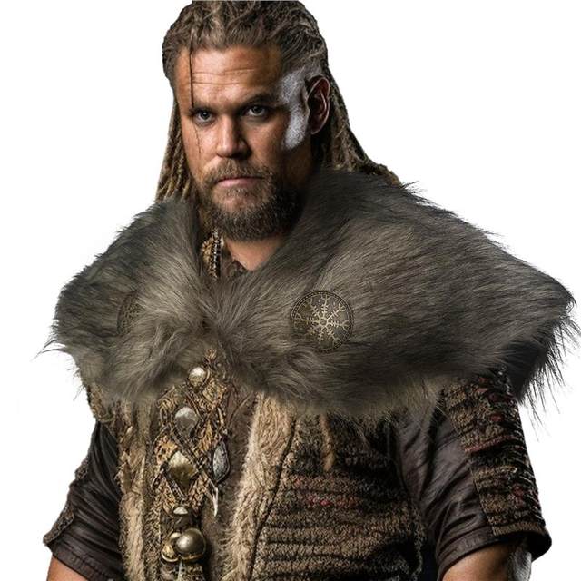 Viking Fur Shawl Medieval Warrior Accessories Scandinavian Cosplay Props Shoulder Pads Celtic Mongolian Style