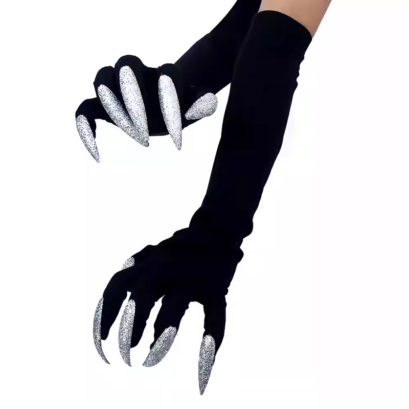 Halloween Long-Nail Ghost Gloves Gothic Hollowen Cosplay Long Performance Prop Costume Claw Sleeves Halloween Long-Nail Ghost Gloves Gothic Hollowen Cosplay Long Performance Prop Costume Claw Sleeves