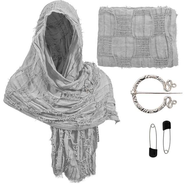 Distressed, Worn-Out Wasteland Style Desert Scarf, Cape, Shawl, Cloak, Headscarf, Ruins Cosplay, Medieval
