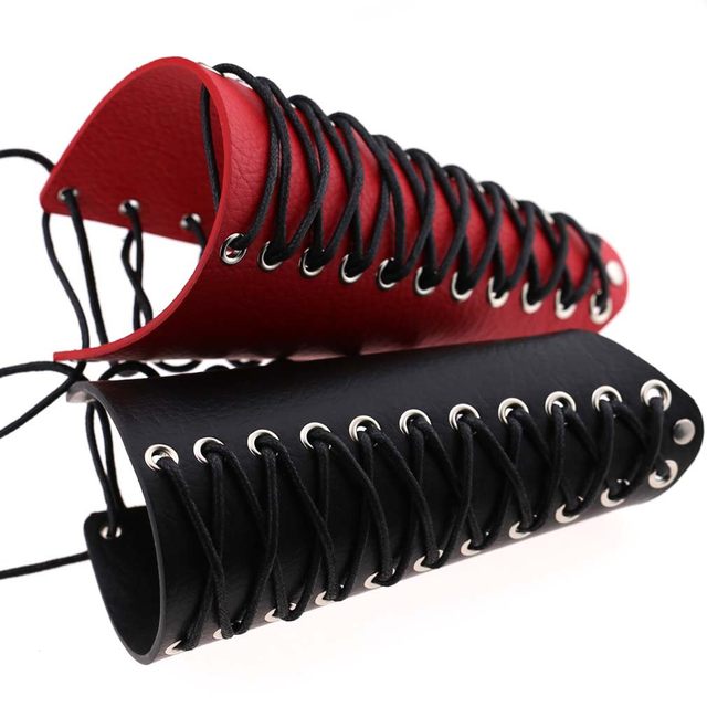 Vintage Arm Guards, Hand Armor, Flying Fish Costume Accessories, Harajuku Punk Leather Wax Rope Wrist Guards, Cosplay Straps, Archery