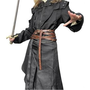 Retro Waistband Viking Pirate 2-Piece Set Multi-Layer Body Chain Belt Punk Cosplay for Men and Women