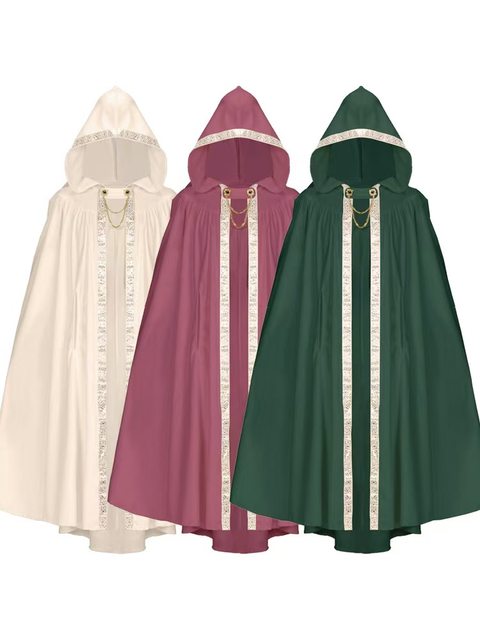 Medieval Hooded Cloak Cape Coat Robe Cosplay Props Npc Costumes Viking Nordic Retro for Men and Women
