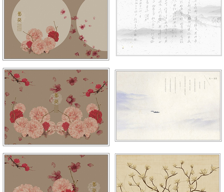 PS模板-58款中国风复古工笔画 古装设计素材宫廷 PSD模板！插图10小新卖蜡笔