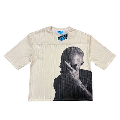 RULEE Black Afraid Frank Ocean Mesh Breathable American short-sleeved hip-hop street retro Rap T-shirt
