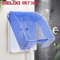 Delixi Waterproof Box Waterproof Sheet Transparent Splash Box White Bathroom Toilet 86 type switch socket protection