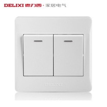 Delixi 86 wall switch panel double Open dual control two position dual control fluorescent large board switch 210 series
